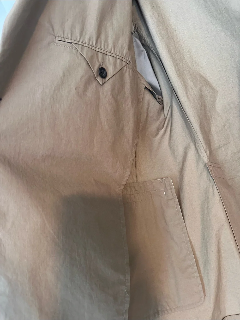 Theory Tan Cotton Unstructured Men’s Blazer SZ 44 Lightweight Summer Casual EUC